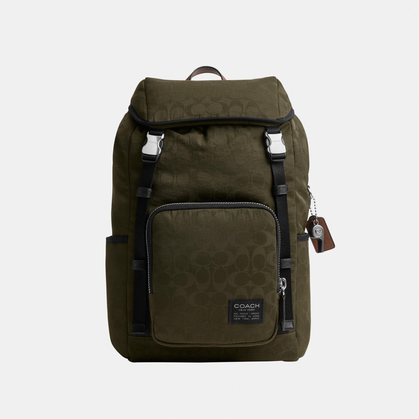 CDU99-Logan Backpack in Signature Nylon-Dark Moss