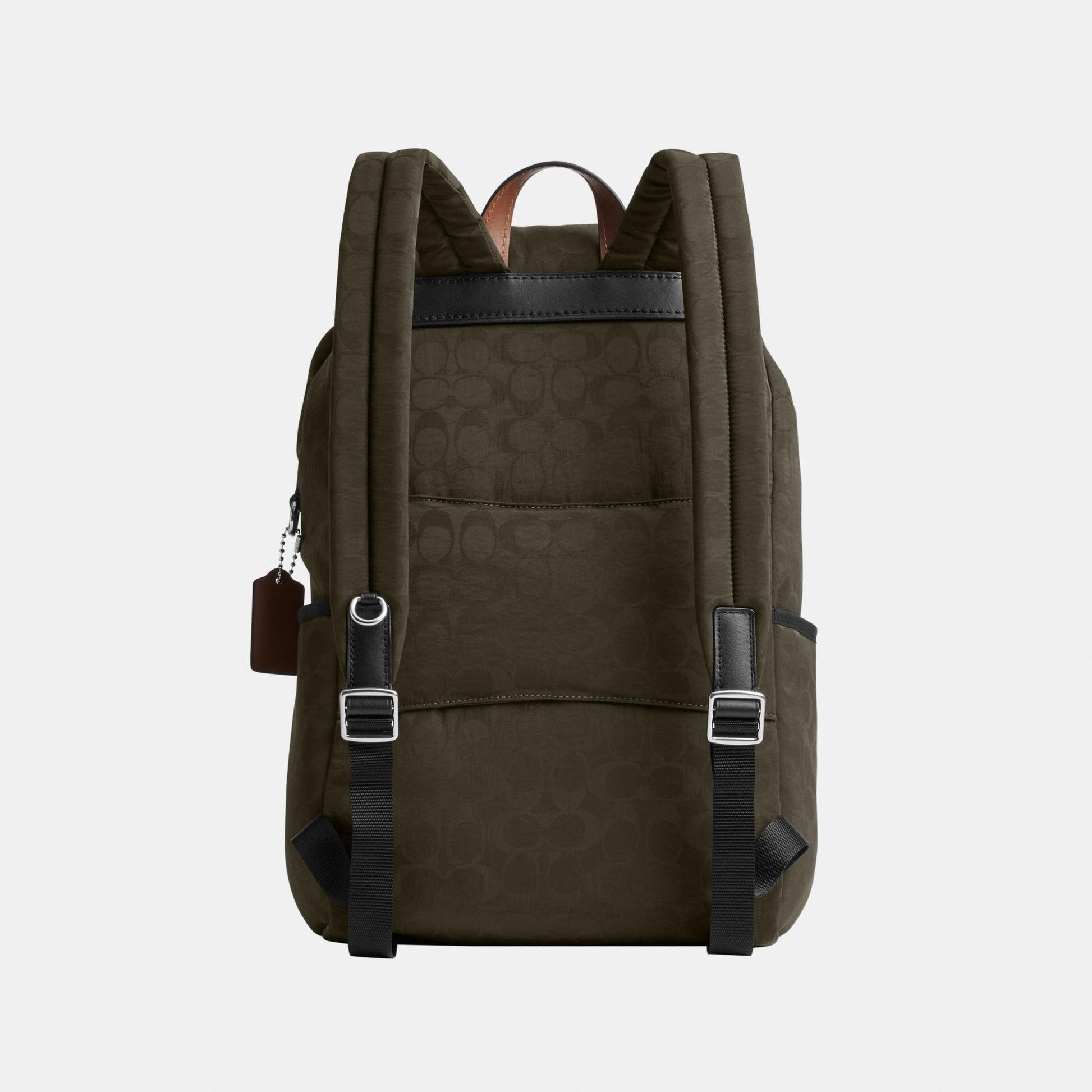 CDU99-Logan Backpack in Signature Nylon-Dark Moss