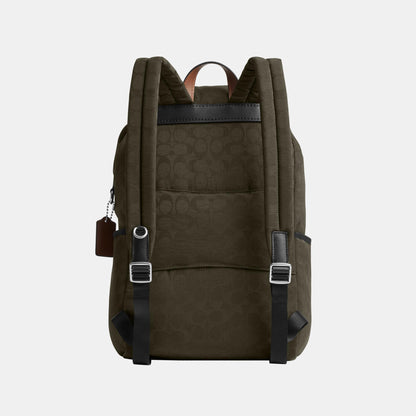 CDU99-Logan Backpack in Signature Nylon-Dark Moss