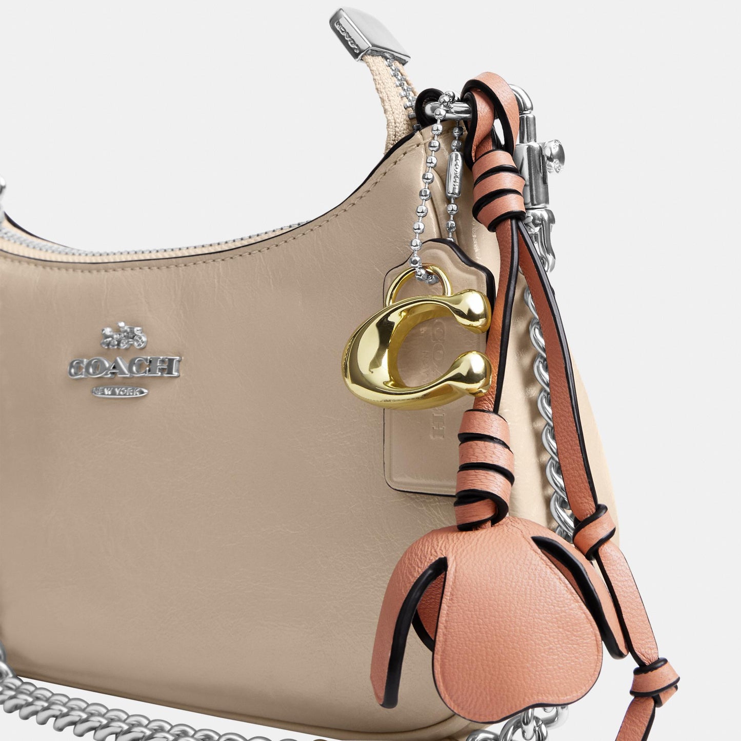 CDW67-Teri Mini Crossbody in Glazed Leather with Charms-Sv/Ivory
