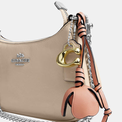 CDW67-Teri Mini Crossbody in Glazed Leather with Charms-Sv/Ivory