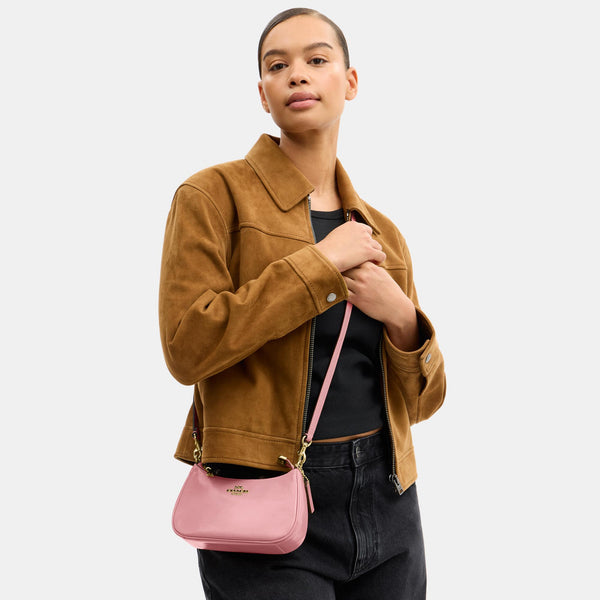 Teri Mini Crossbody in Glazed Leather with Bow Strap
