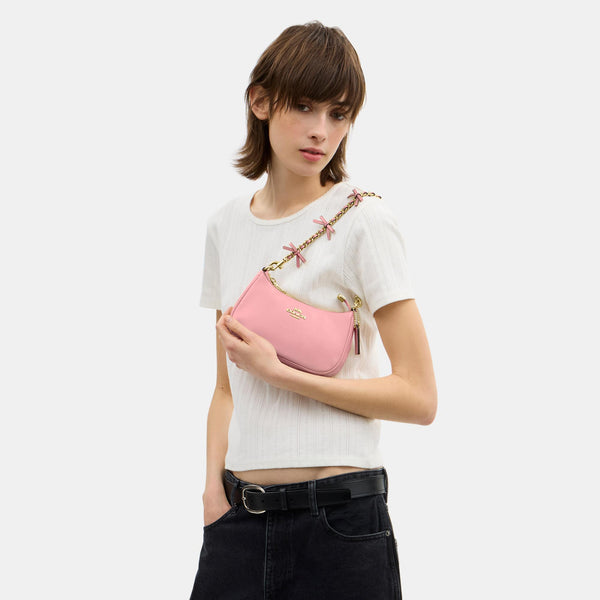 Teri Mini Crossbody in Glazed Leather with Bow Strap