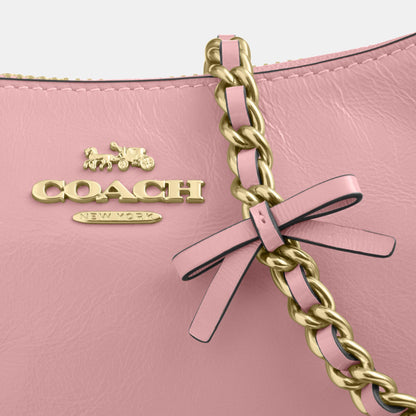 CDW68-Teri Mini Crossbody in Glazed Leather with Bow Strap-Im/Soft Pink