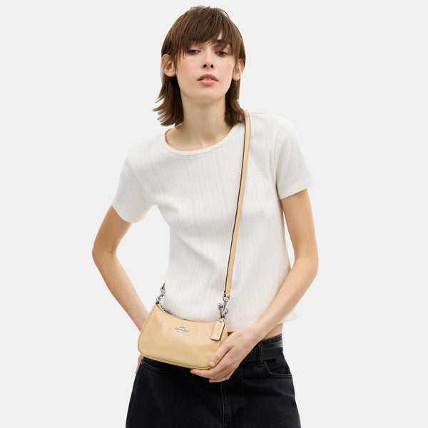 Teri Mini Crossbody in Glazed Leather with Bow Strap