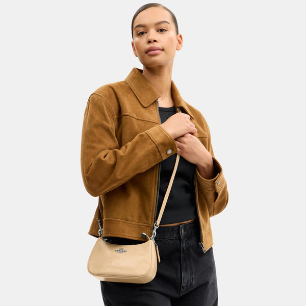 Teri Mini Crossbody in Glazed Leather with Bow Strap