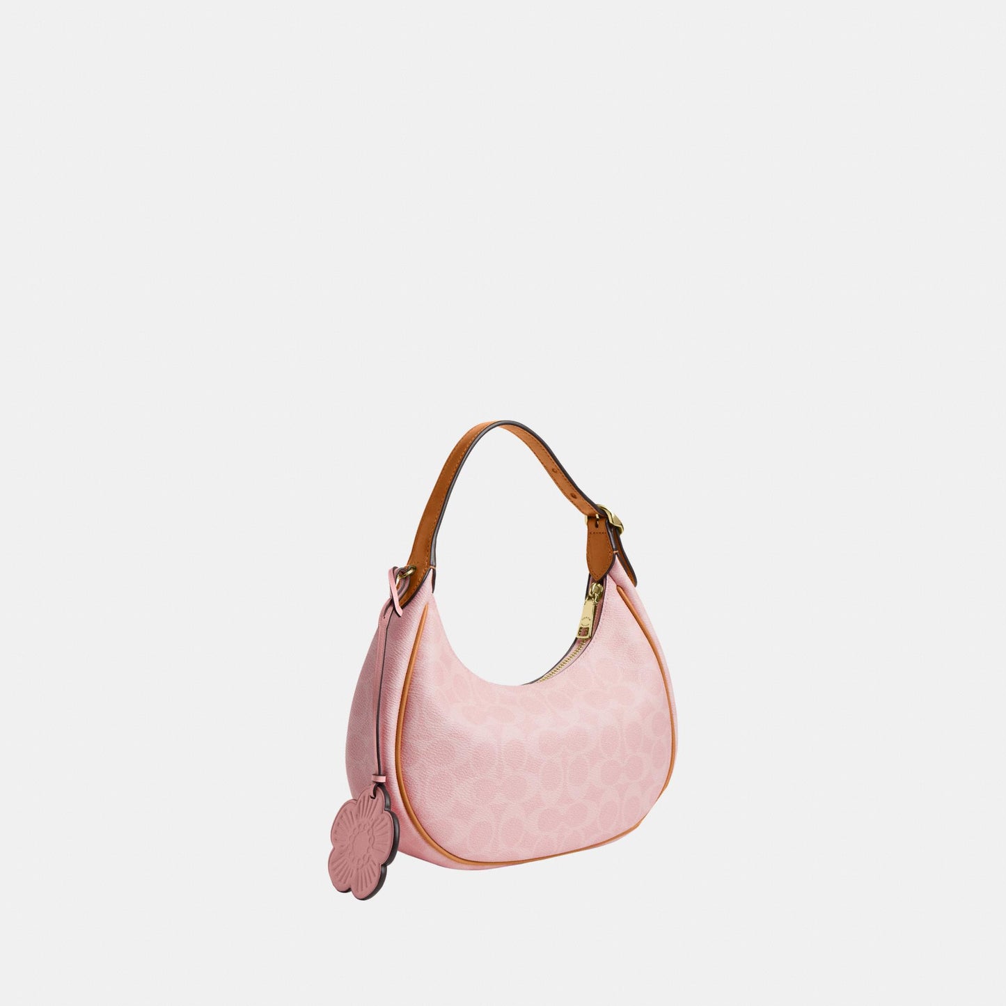 CDW86-Emily Mini Shoulder Bag in Signature Canvas with Heart Charm-Im/Powder Pink
