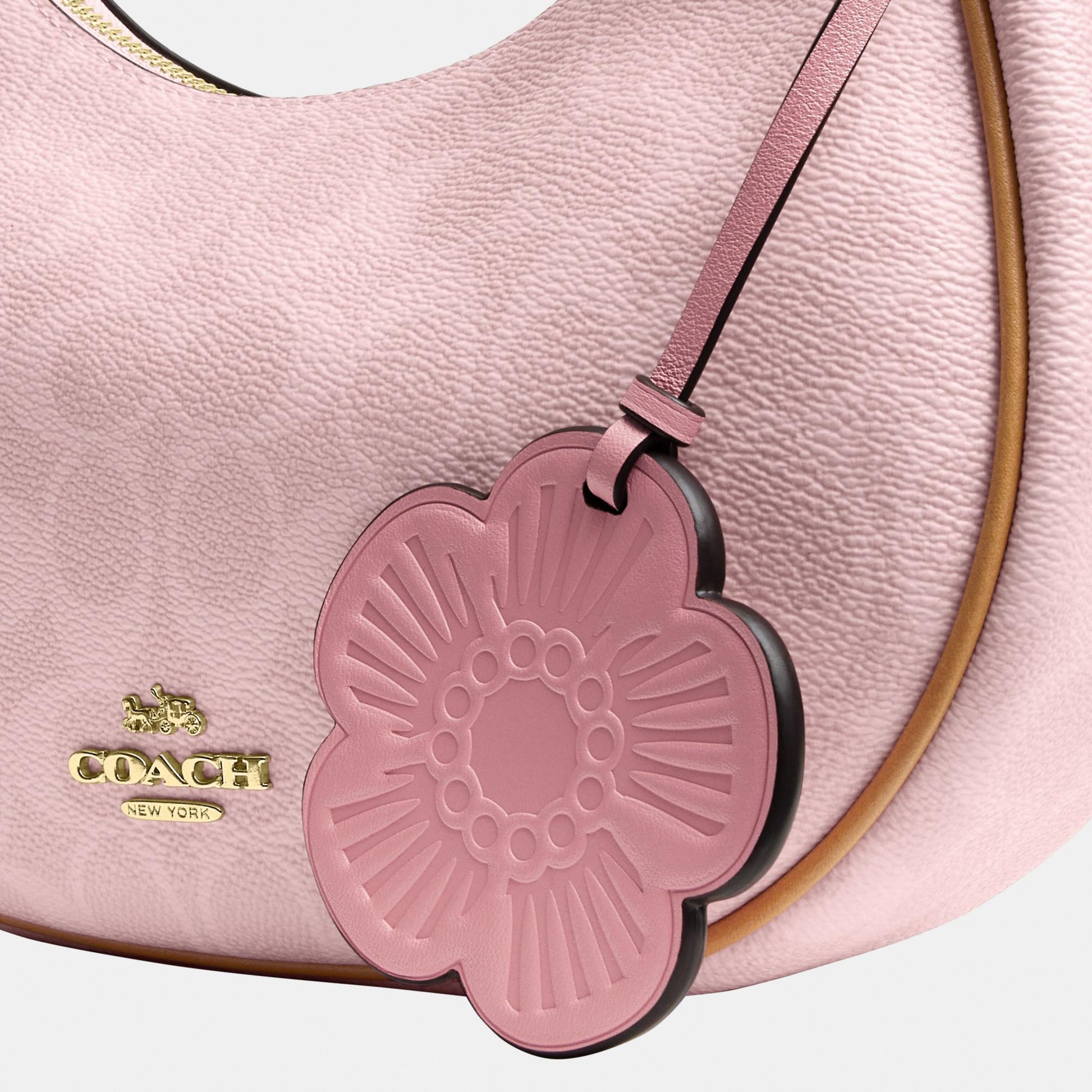 CDW86-Emily Mini Shoulder Bag in Signature Canvas with Heart Charm-Im/Powder Pink