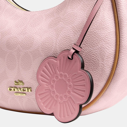 CDW86-Emily Mini Shoulder Bag in Signature Canvas with Heart Charm-Im/Powder Pink