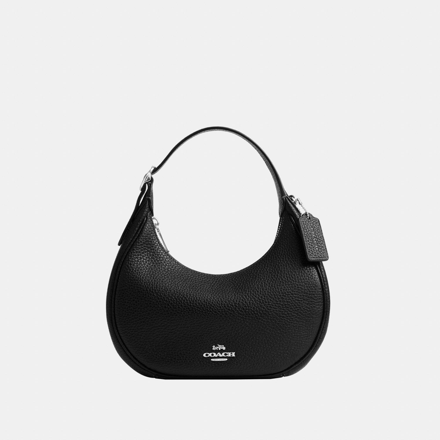 CDW87-Emily Mini Shoulder Bag in Lux Pebble Leather-Sv/Black