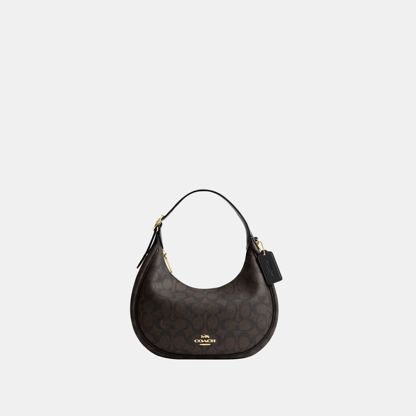 CDX17-Emily Mini Shoulder Bag in Signature Canvas-Im/Walnut/Black