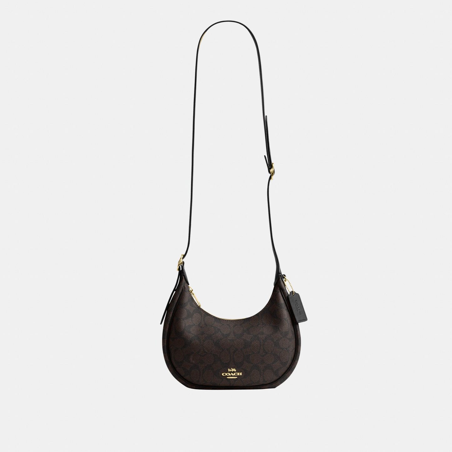 CDX17-Emily Mini Shoulder Bag in Signature Canvas-Im/Walnut/Black