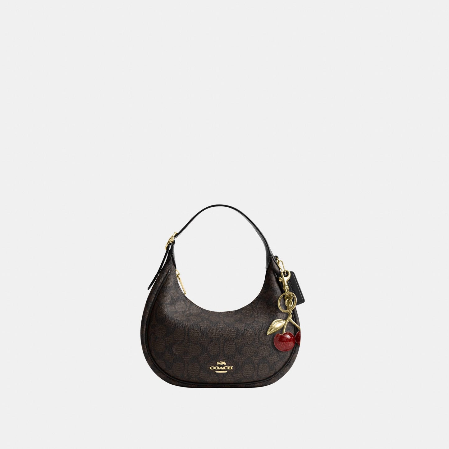 CDX17-Emily Mini Shoulder Bag in Signature Canvas-Im/Walnut/Black