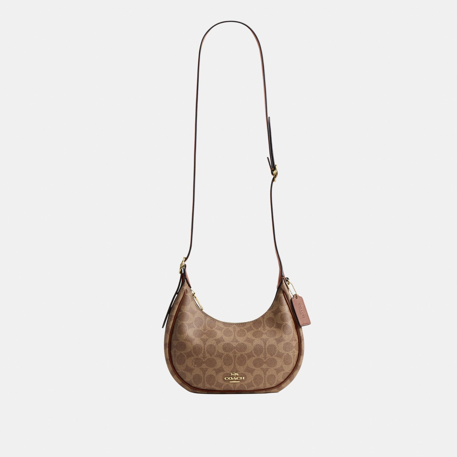 CDX17-Emily Mini Shoulder Bag in Signature Canvas-Im/Tan/Brown