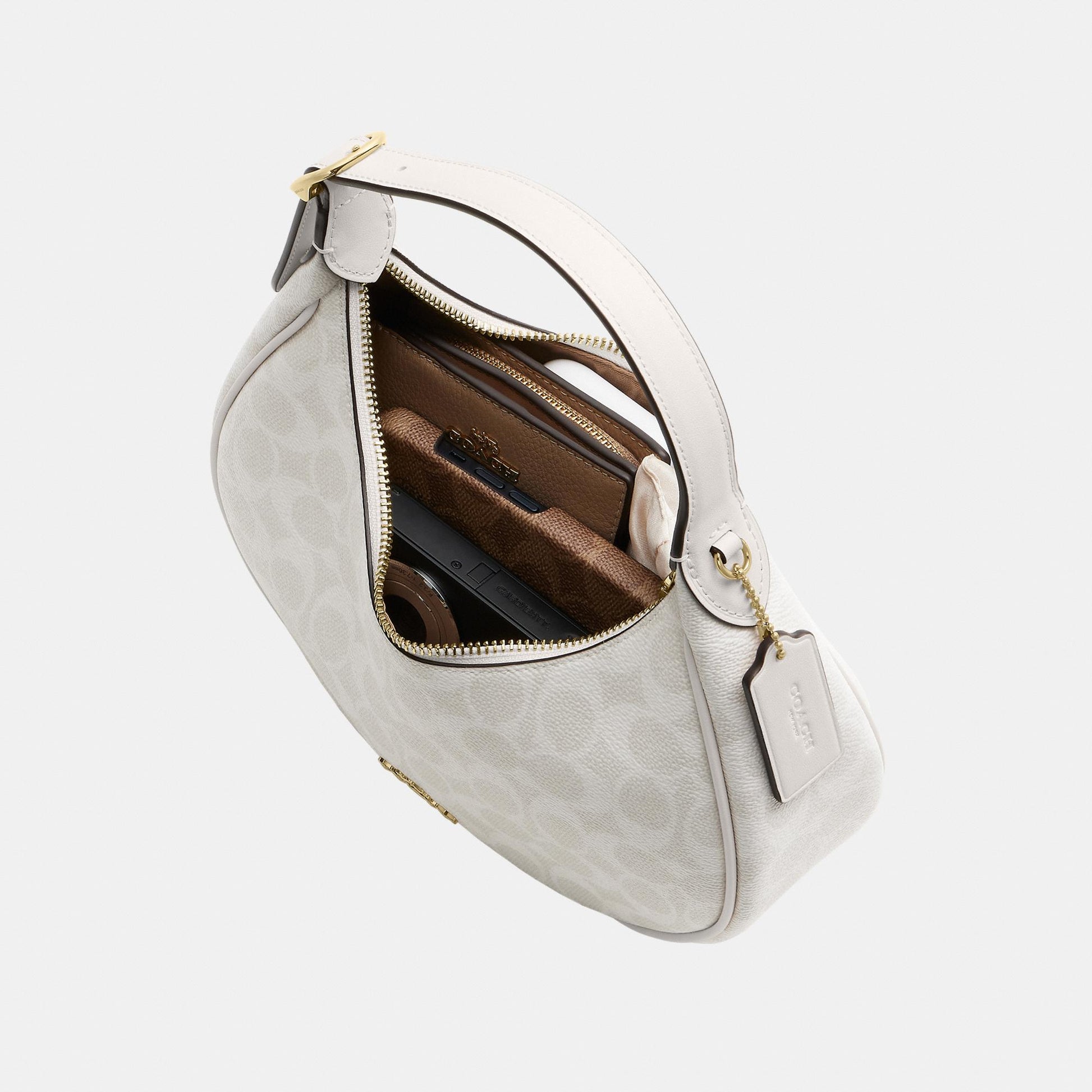 CDX17-Emily Mini Shoulder Bag in Signature Canvas-Im/White/Chalk