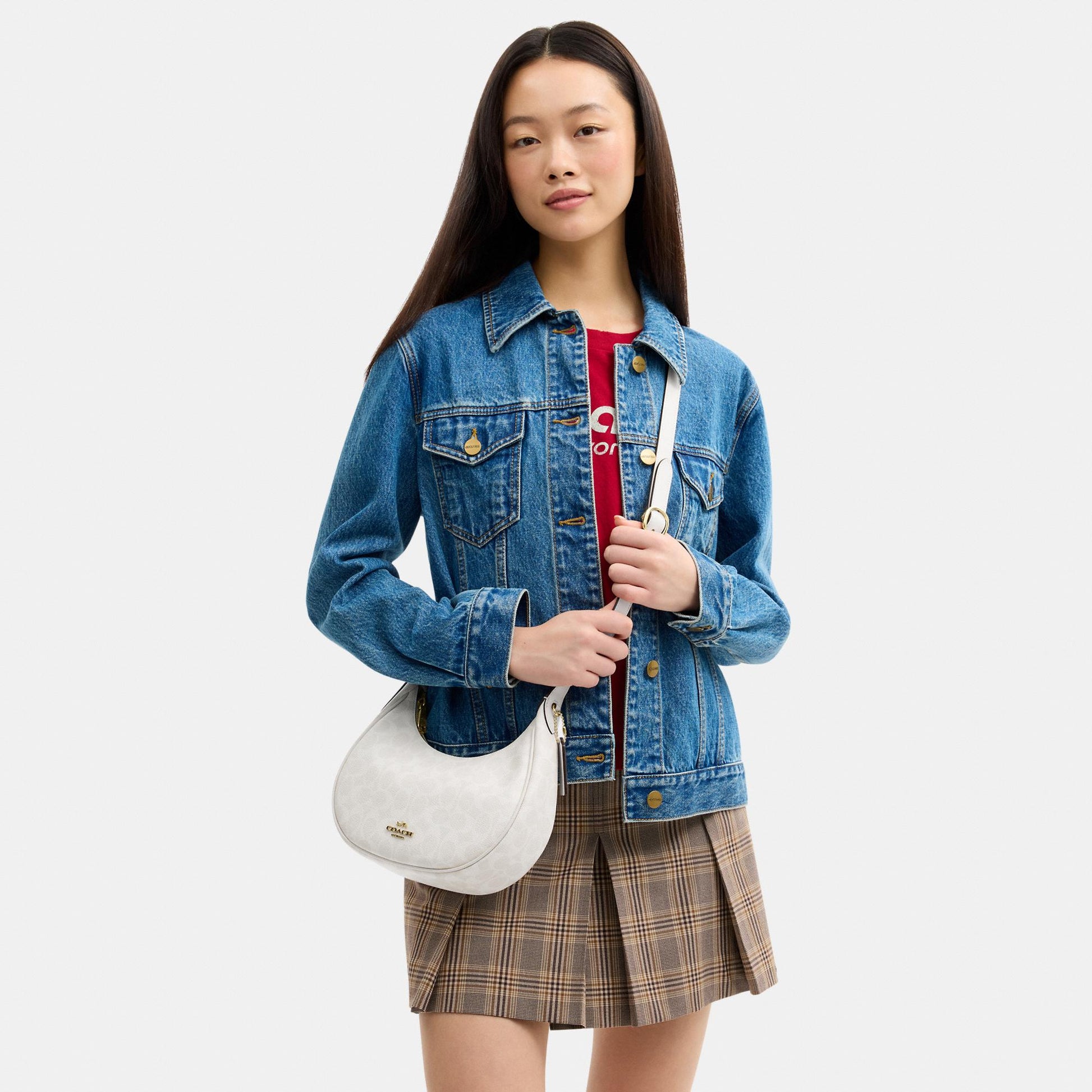 CDX17-Emily Mini Shoulder Bag in Signature Canvas-Im/White/Chalk