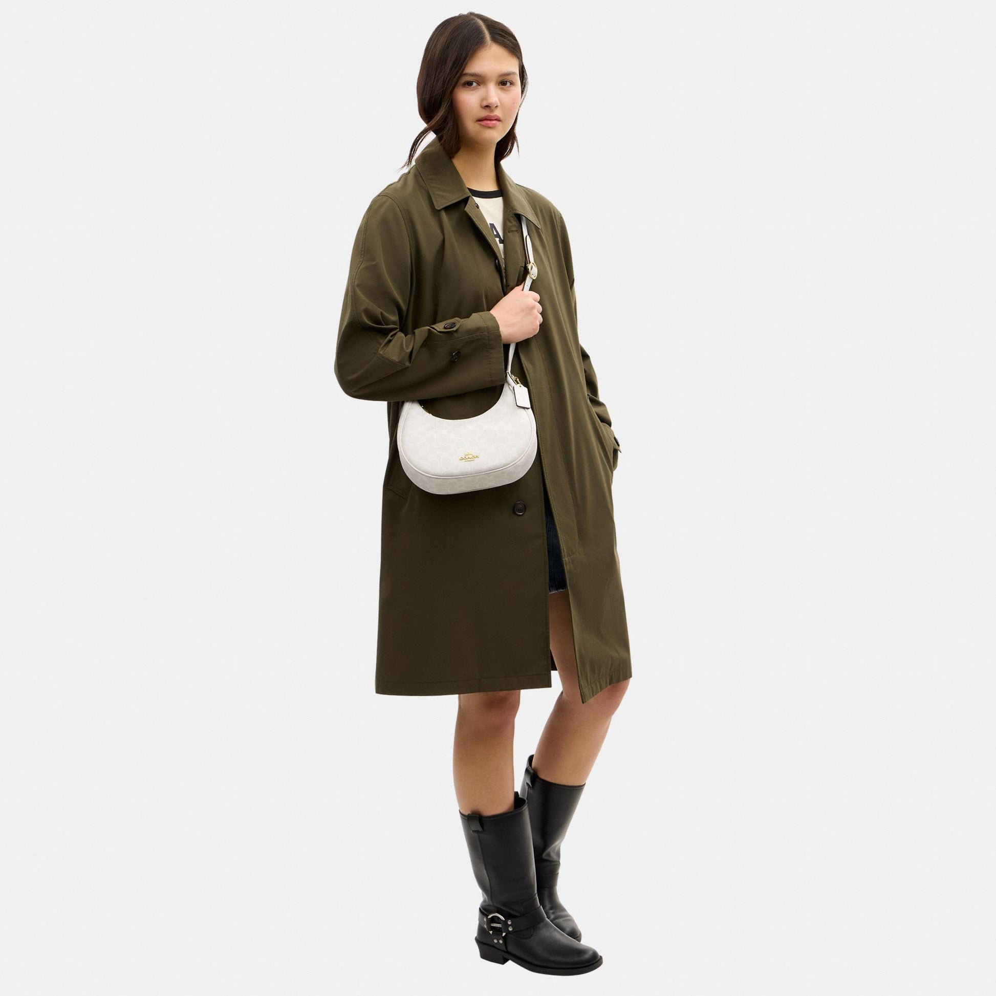 CDX17-Emily Mini Shoulder Bag in Signature Canvas-Im/White/Chalk