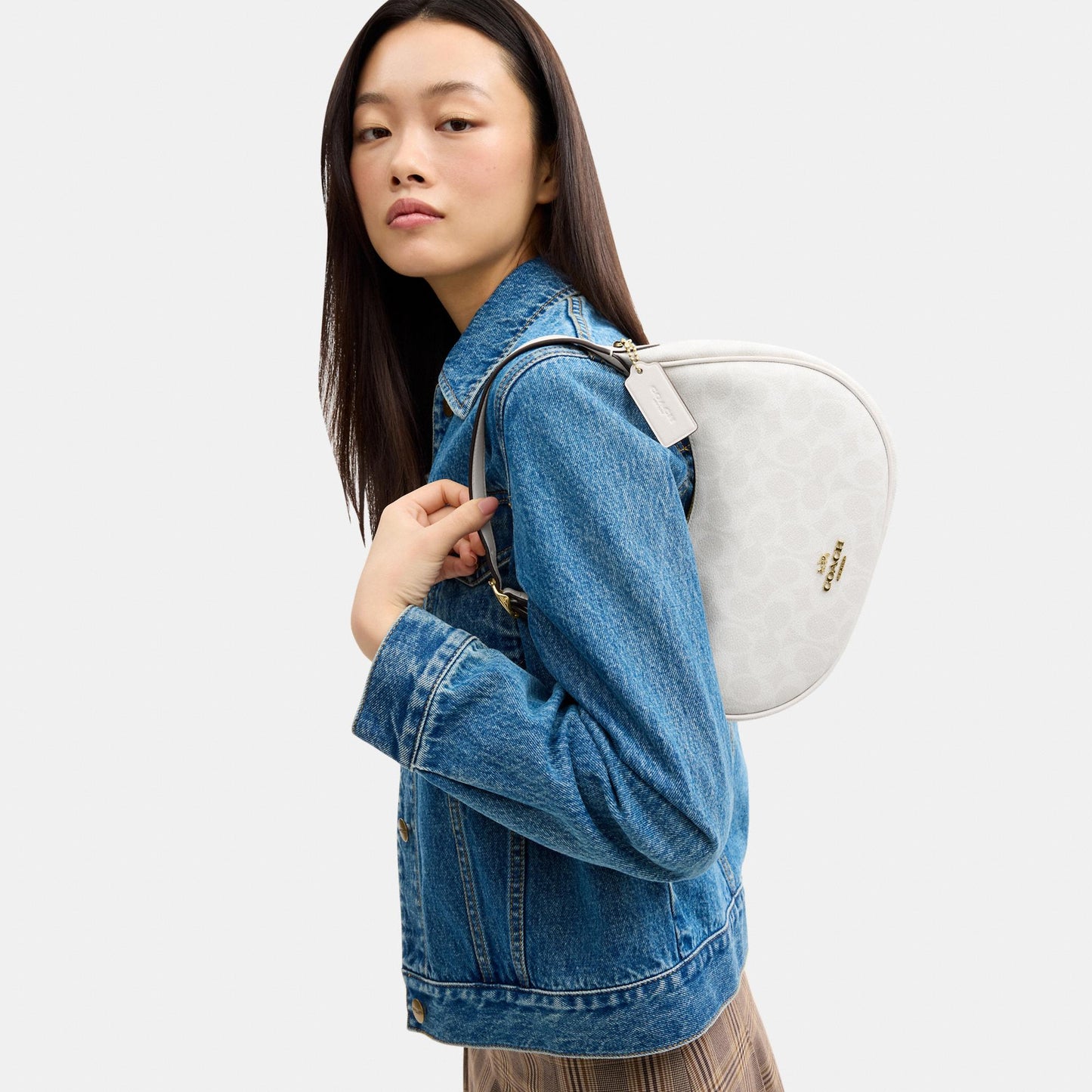 CDX17-Emily Mini Shoulder Bag in Signature Canvas-Im/White/Chalk