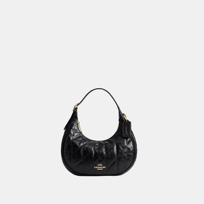 CDX21-Carmen Mini Crossbody in Glazed Leather with Quilting-Im/Black