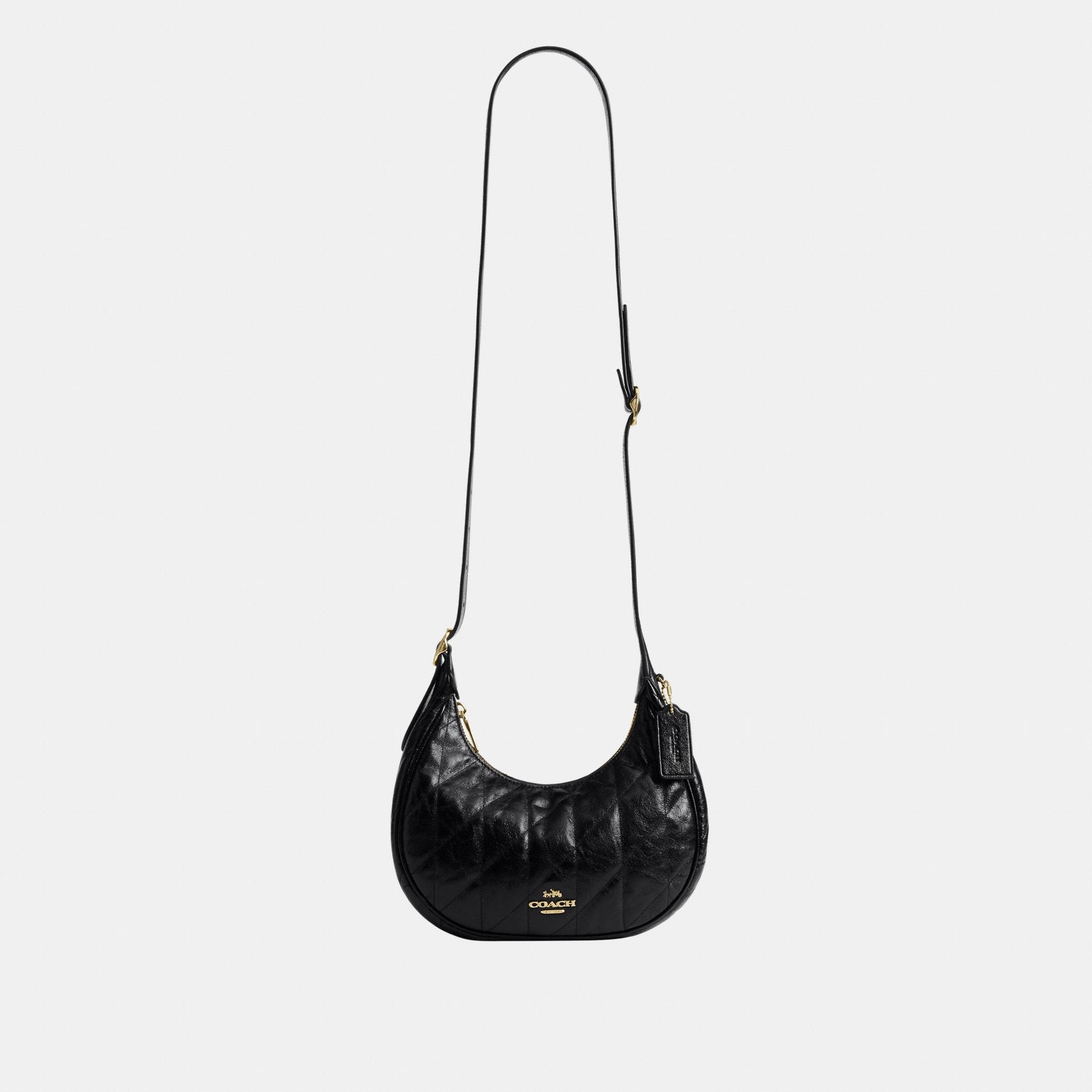 CDX21-Carmen Mini Crossbody in Glazed Leather with Quilting-Im/Black