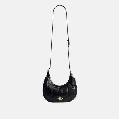 CDX21-Carmen Mini Crossbody in Glazed Leather with Quilting-Im/Black
