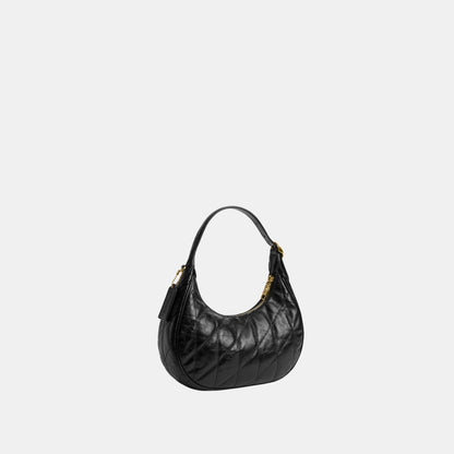 CDX21-Carmen Mini Crossbody in Glazed Leather with Quilting-Im/Black