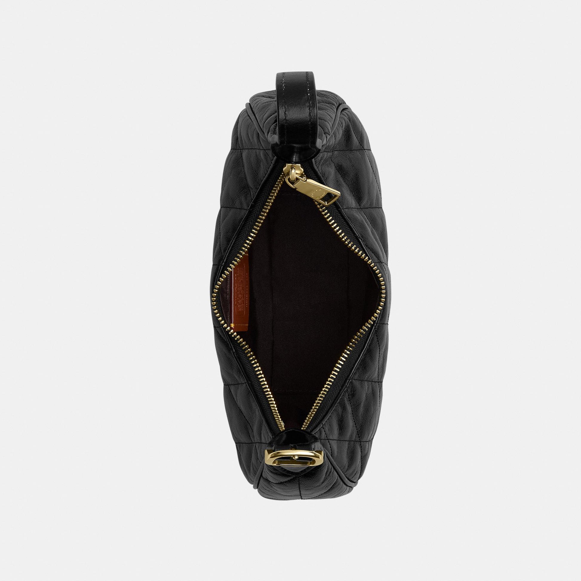 CDX21-Carmen Mini Crossbody in Glazed Leather with Quilting-Im/Black