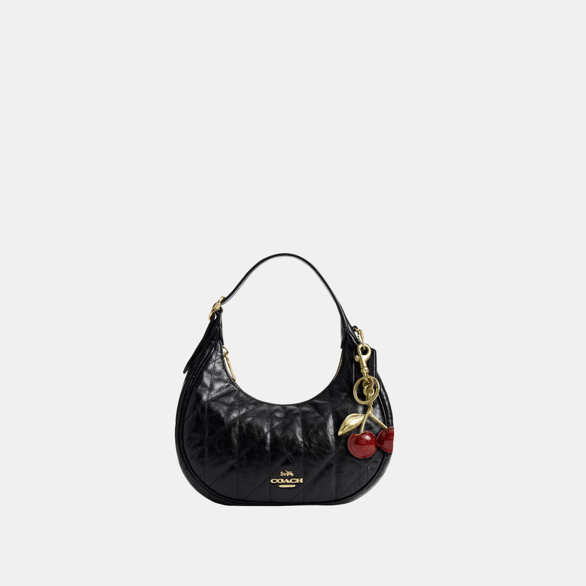 CDX21-Carmen Mini Crossbody in Glazed Leather with Quilting-Im/Black