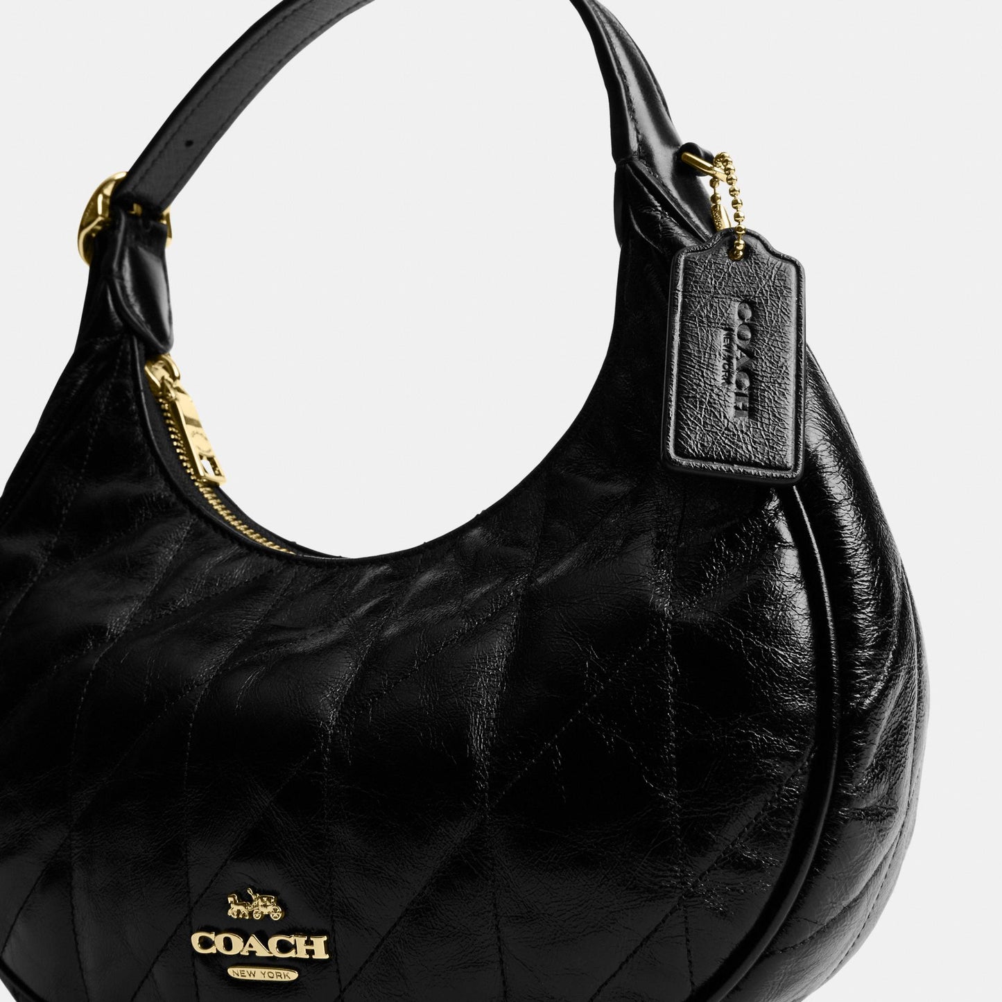 CDX21-Carmen Mini Crossbody in Glazed Leather with Quilting-Im/Black