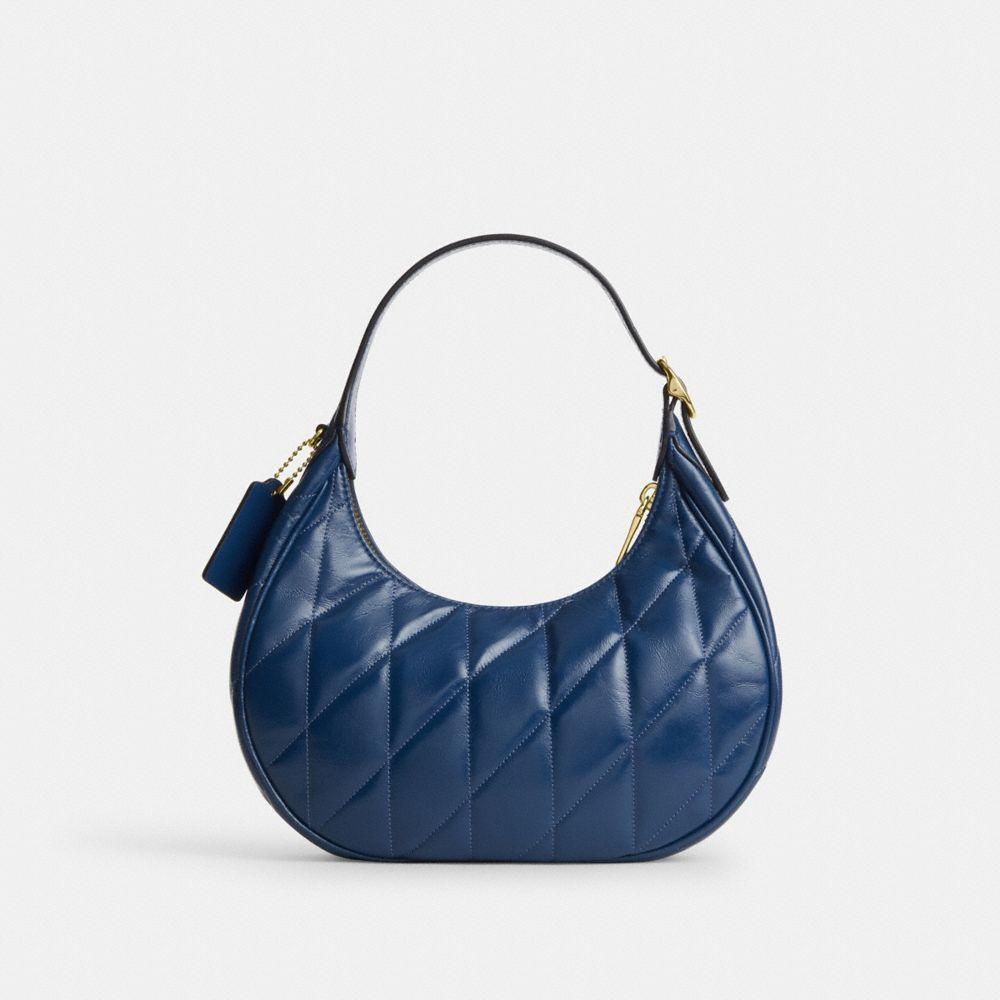 CDX21-Carmen Mini Crossbody in Glazed Leather with Quilting-Im/Deep Blue
