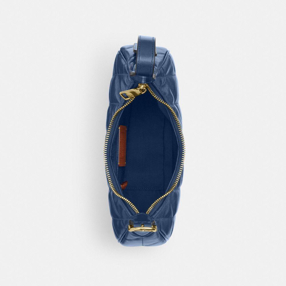 CDX21-Carmen Mini Crossbody in Glazed Leather with Quilting-Im/Deep Blue