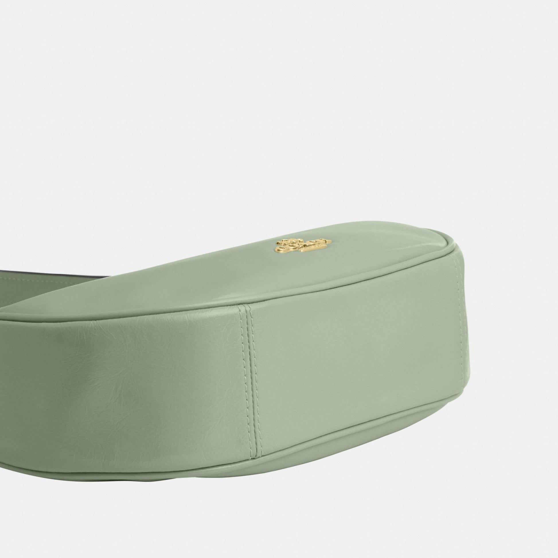 CDX24-Emily Mini Shoulder Bag in Glazed Leather-Im/Light Pistachio