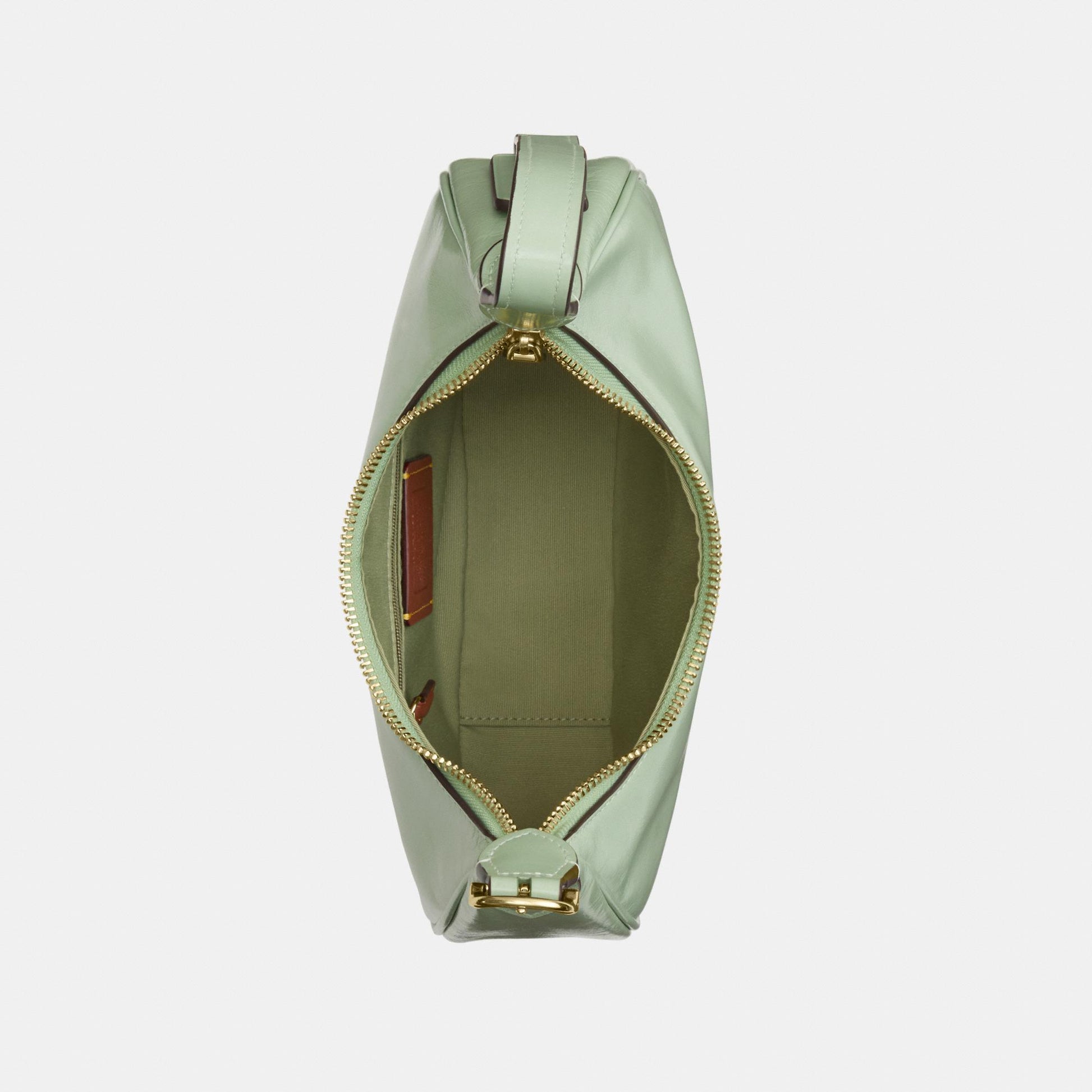 CDX24-Emily Mini Shoulder Bag in Glazed Leather-Im/Light Pistachio