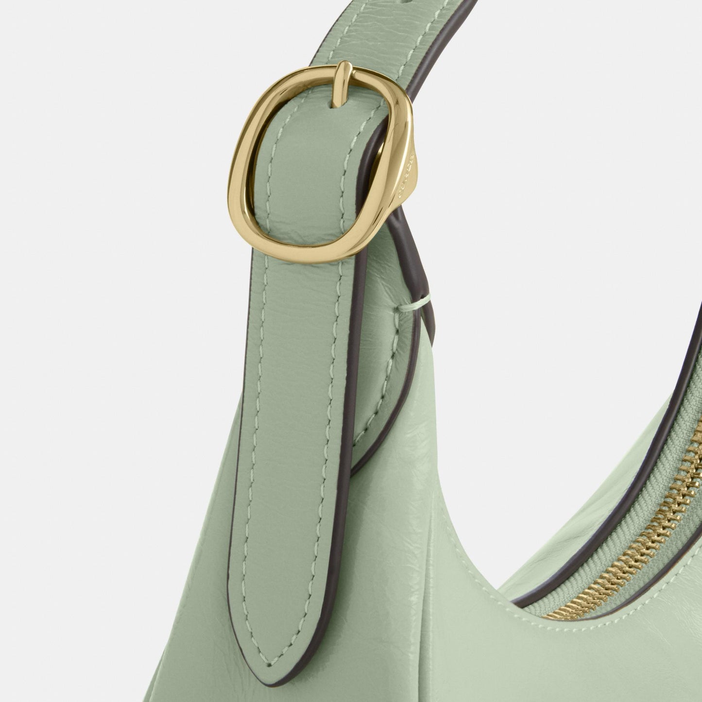 CDX24-Emily Mini Shoulder Bag in Glazed Leather-Im/Light Pistachio