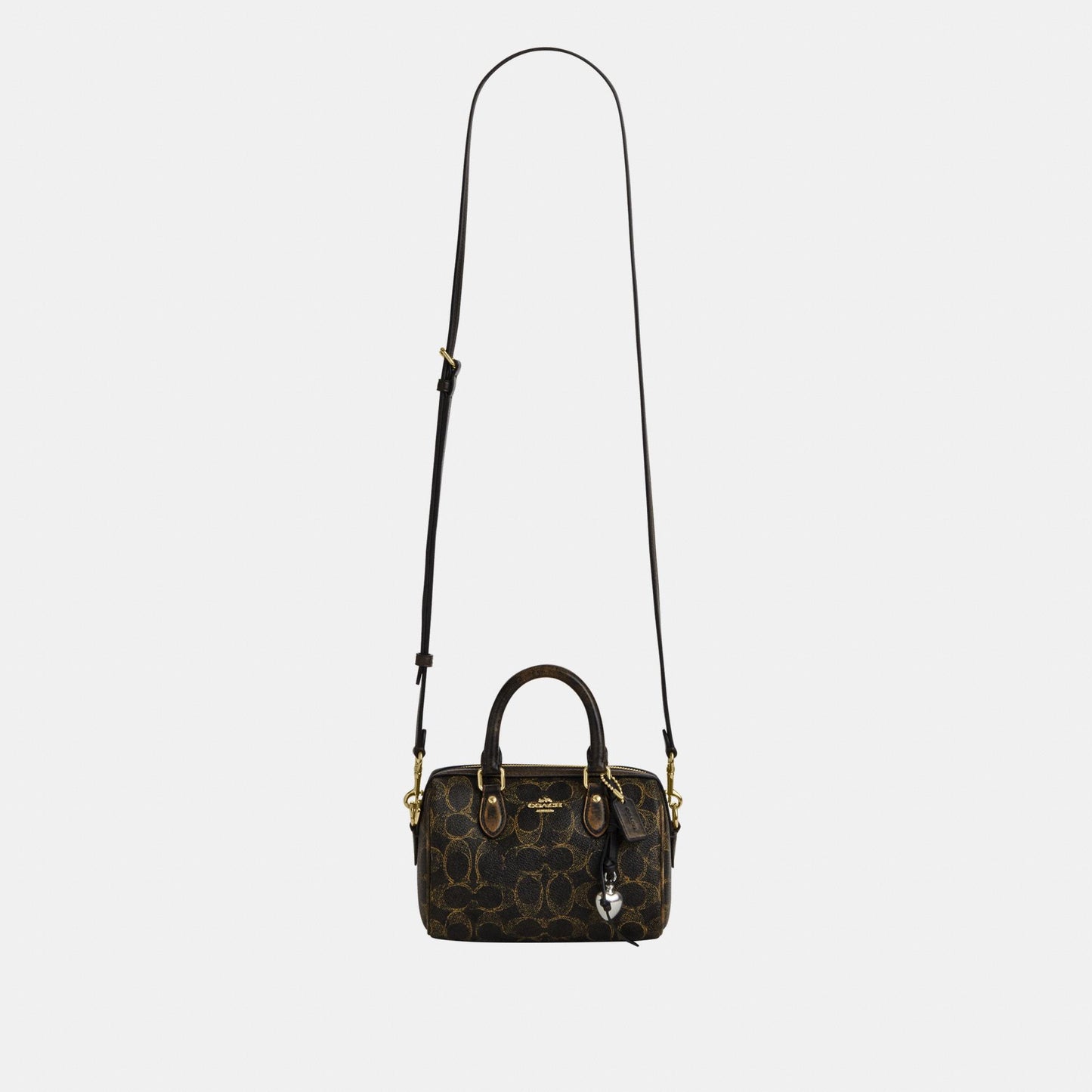 CDY29-Mini Rowan Crossbody in Loved Signature Canvas with Charms-Im/Brown