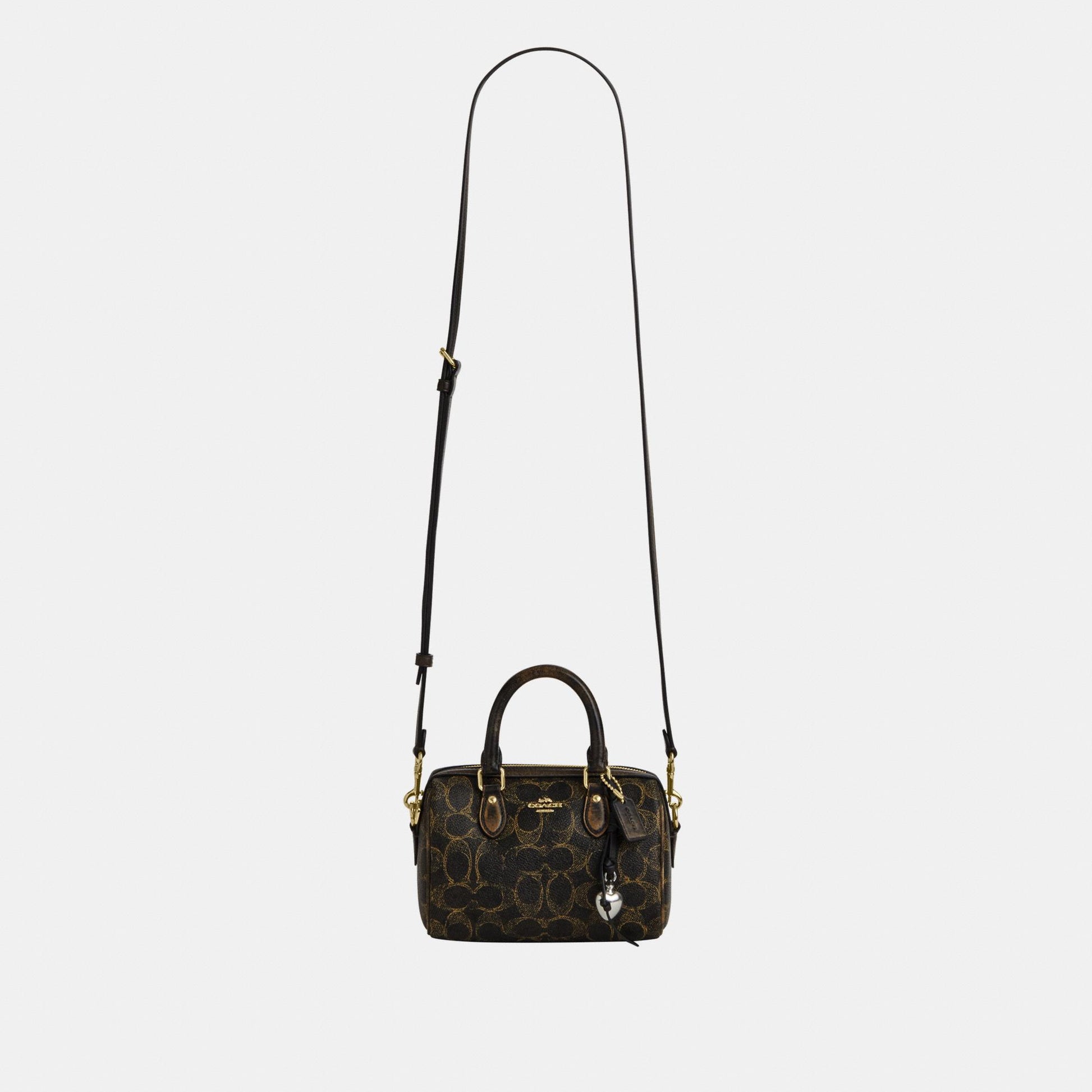 CDY29-Mini Rowan Crossbody in Loved Signature Canvas with Charms-Im/Brown