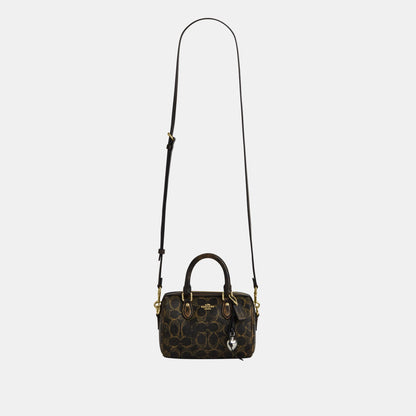 CDY29-Mini Rowan Crossbody in Loved Signature Canvas with Charms-Im/Brown