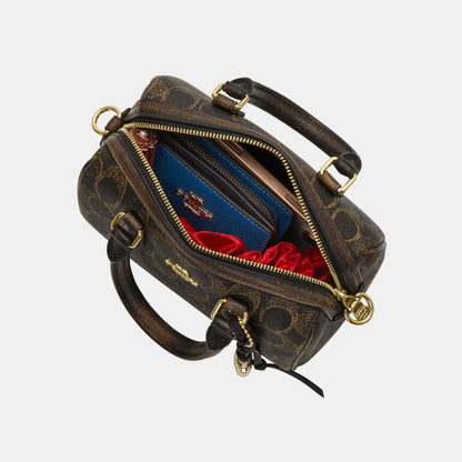 CDY29-Mini Rowan Crossbody in Loved Signature Canvas with Charms-Im/Brown