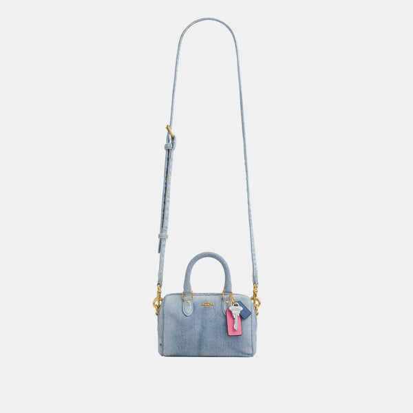 Mini Rowan Crossbody in Loved Denim with Charms