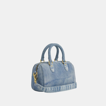 CDY30-Mini Rowan Crossbody in Loved Denim with Charms-Im/Light Indigo