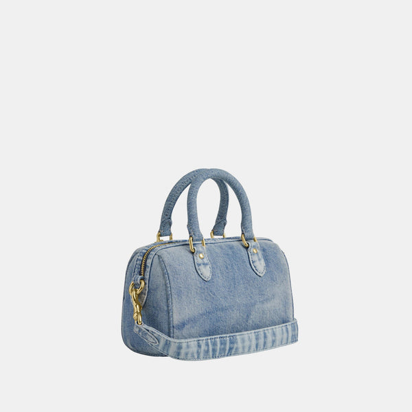 Mini Rowan Crossbody in Loved Denim with Charms
