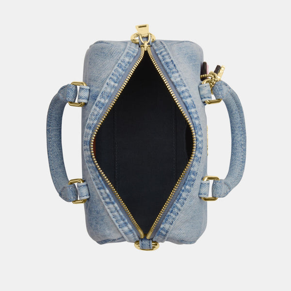 Mini Rowan Crossbody in Loved Denim with Charms