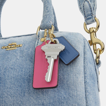 CDY30-Mini Rowan Crossbody in Loved Denim with Charms-Im/Light Indigo
