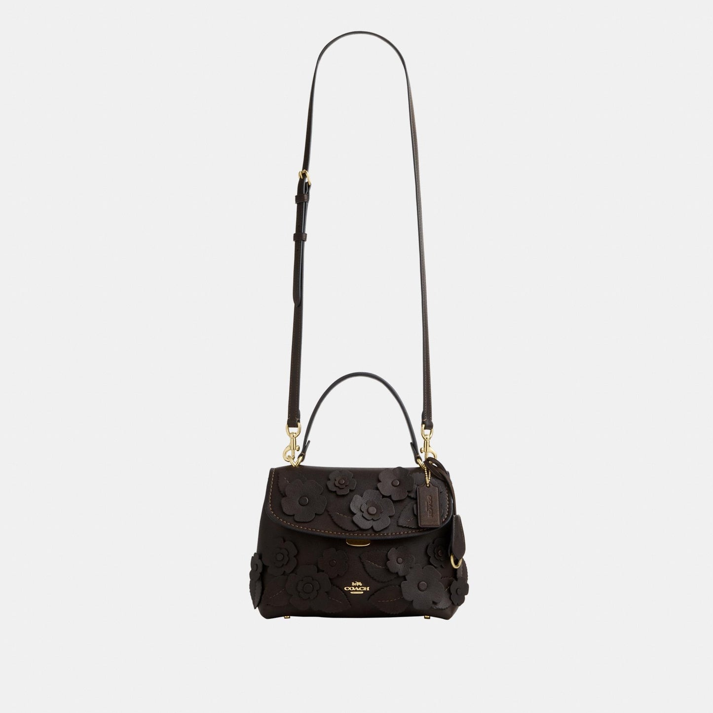 CDY44-Emory Top Handle in Floral Applique-Im/Maple