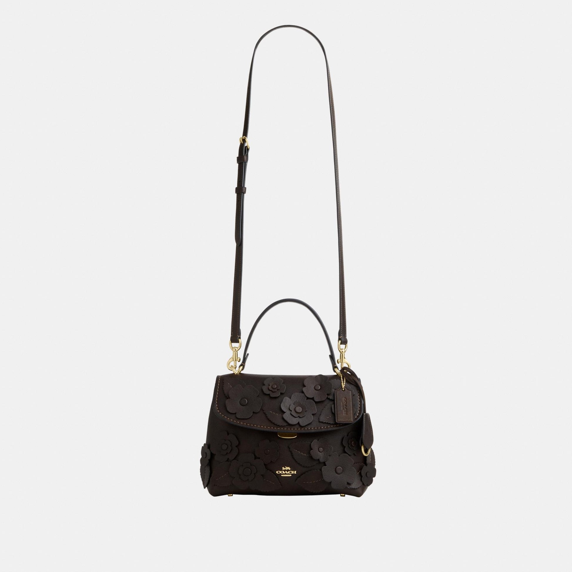 CDY44-Emory Top Handle in Floral Applique-Im/Maple