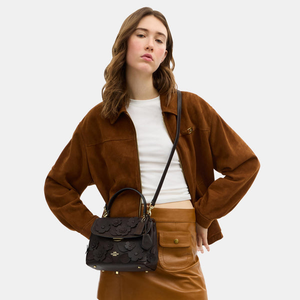 Emory Top Handle in Floral Applique