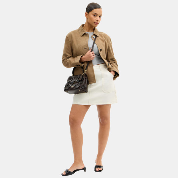 Emory Top Handle in Floral Applique