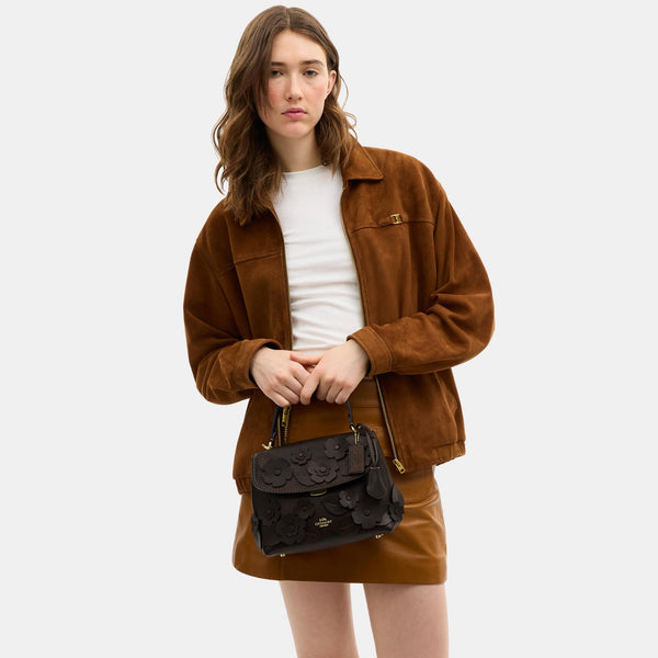 Emory Top Handle in Floral Applique