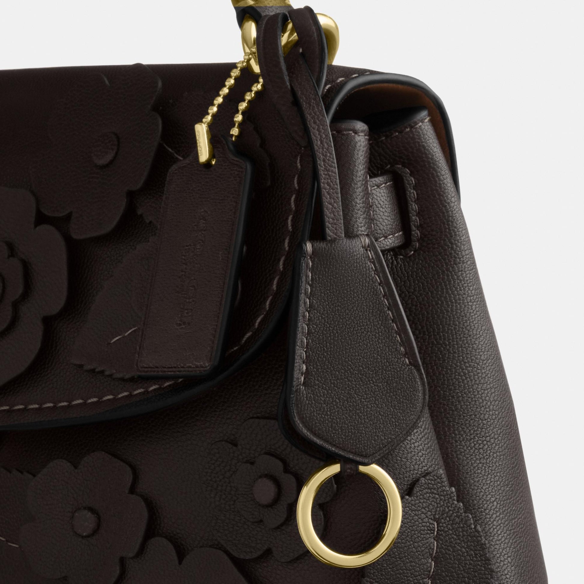 CDY44-Emory Top Handle in Floral Applique-Im/Maple