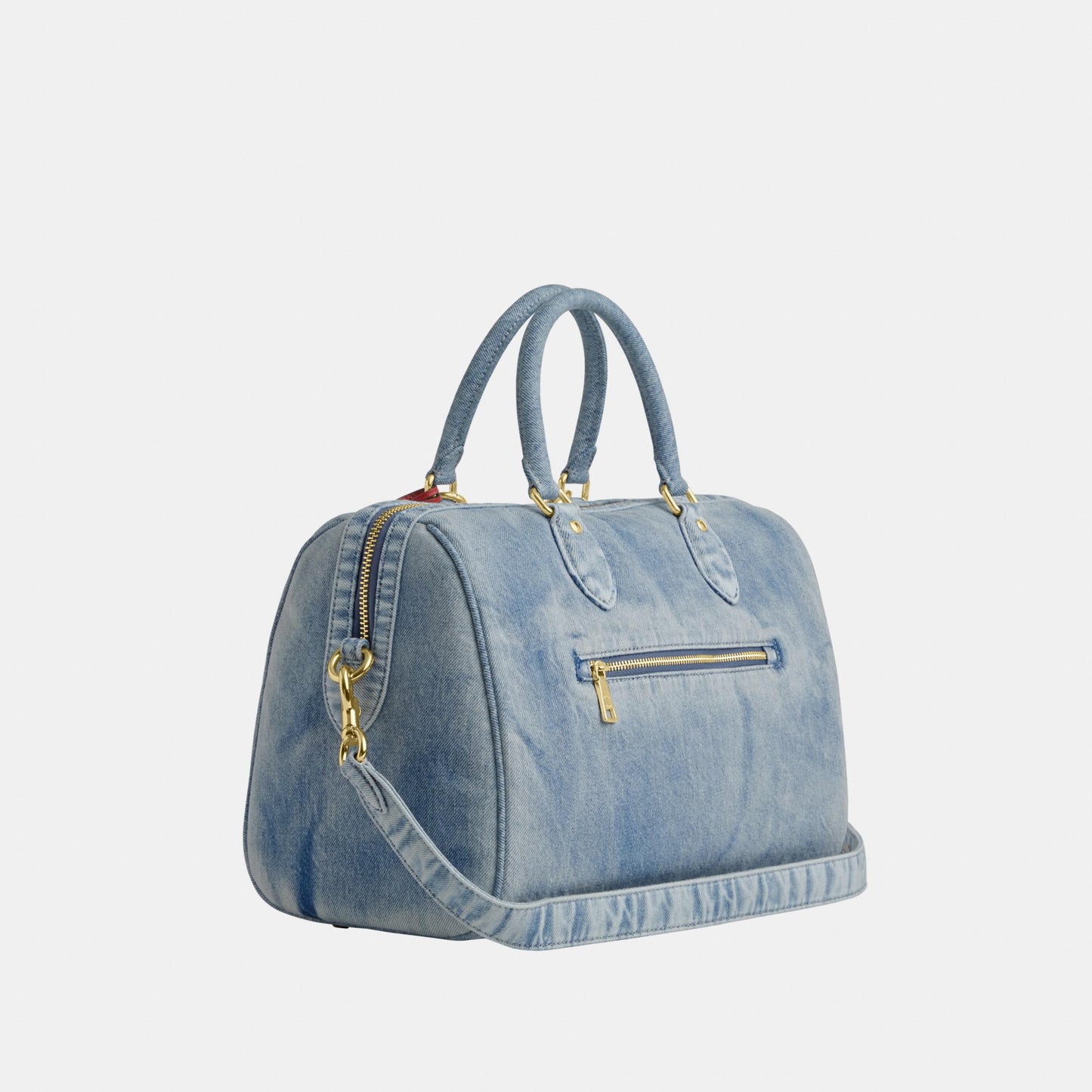 CDY75-Rowan Large Satchel in Loved Denim with Charms-Im/Light Indigo